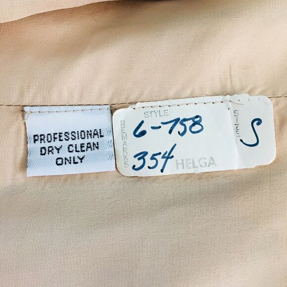 VTG 80s Silk Floral Brocade Balloon Sleeve Wayne Kastning Helga Dress S/M NEW - Picture 7 of 8